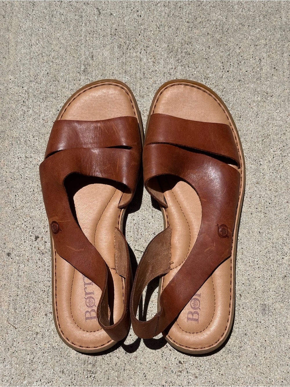 Born Inlet Slingback Sandals Women 10 M  Brown Leather Boho Comfort Flat B19 - Picture 2 of 12
